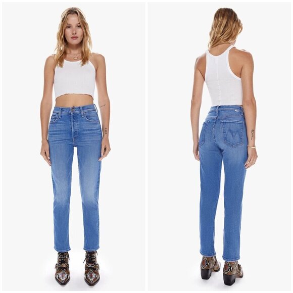 💕MOTHER💕 The Tomcat High Rise Straight Leg Button Fly Jeans ~ Layover 34 NWOT - Picture 3 of 17